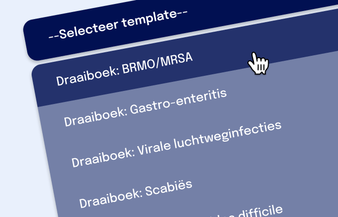 Afbeelding van een selectie menu van de Uitbraken Draaiboek Templates